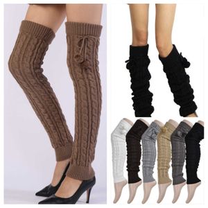 Skarpetki Hosiery Panie Zimowe Gtruszone Skarpetki Dzianinowe podgrzewacze nóg Mankiety Trin Toppers Long Noge Ogrzewacze ST023 T221107