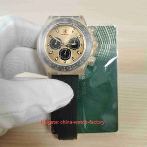 EW Factory Herrenuhr, ultradünne Uhren, 40 mm x 12,5 mm, Cosmograph 116508, 18 Karat Gelbgold, Keramik, Chronograph, ETA 7750, mechanische automatische Herrenarmbanduhren, Karte