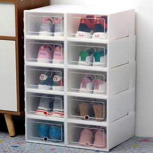 Clothing Storage Transparent Clear Plastic Shoe Box Boxes Foldable Shoes Case Holder Organizer Cases