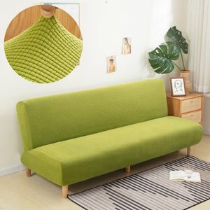 Tampa de cadeira Sofá sem braço Capa de lã polar de lã de cor sólida Couch de capa esticada Banco de decoração de móveis dobráveis