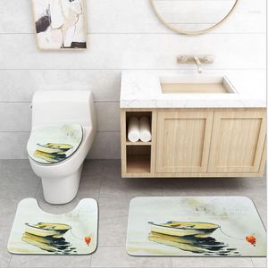 Coprisedili per WC 3 pezzi Copri tappetino antiscivolo Tappetini da bagno Tappetino da bagno assorbente Tappetini da doccia Set zerbino