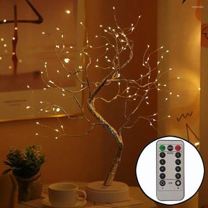 Night Lights Copper Wire Home Decoration Lamp Houdehold Decorative Tree Light LED Silver Starry