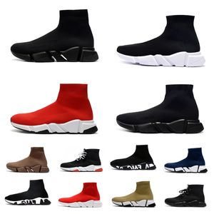 Tasarımcı Çorap Dantel Up Sıradan Ayakkabı Hız Runner Trainer 1.0 Sneakers Lüks Kadın Erkekler Siyah Moda Çorap Hızları Sneaker Platformu Streç örgü Dantel-Up Paris Trainers