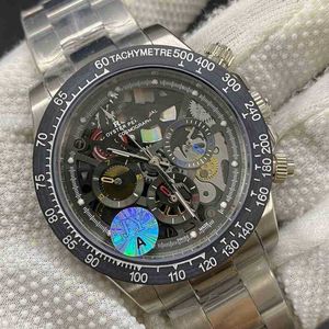 Hollowed Out Series Mens Multifunctional Mechanical Watch Pearl 2813 Fully Automatic Movement