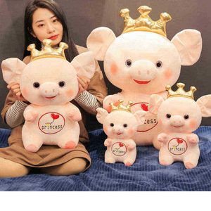 25cm35cm45cm Doce fofo olhos grandes Piggy Plush Toys Soft Cartoon Animal Cheio de bonecas Presentes de aniversário Baby Acompaneing Dolls J220729