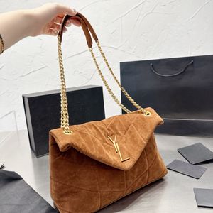 Designer Handv￤skor Loulou Chain axelv￤skor Verkliga l￤der och plyscha kvinnor Stor messenger Cross Body Flap Bag Sliding Chides Design flera f￤rger tillg￤ngliga