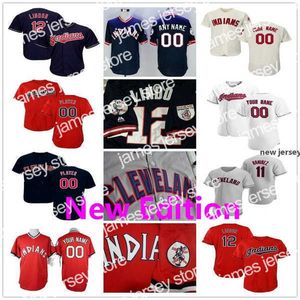 야구 인디언 Jose Ramirez Jerseys Ricky Vaughn Carlos Santana Shane Bieber Amed Eddie Rosario Jim Thome Kenny Lofton Leonys Martin Yasiel Puig