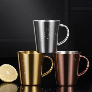 Canecas Caneca de suco Abertura ampla Garrafa de água fácil de limpar 3 cores Livre de BPA Aço inoxidável resistente Copo de leite leve Acessórios de cozinha