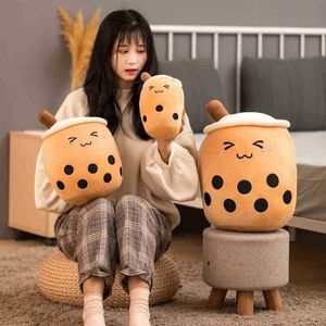 1Pc 2570Cm Kawaii Pearl Milk Bubble Tea Cup Shaped Plush Toys Cartoon Filled Soft Fruit Tea Pillow Decor Gift For Baby J220729