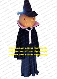 Lugubre Brown Pumpkin Mascot Costume Squash Calabaza Cuaurbit Mascotte Personaggio dei cartoni animati Adulto Vestiti blu No.9128 FS