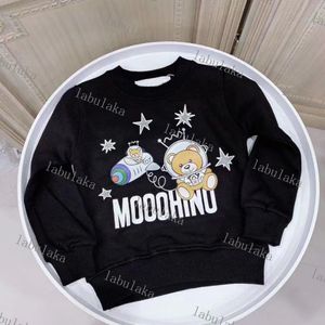 2023 Luxury designer Baby Girls Boys Sweatshirts Kids Fashion Printed Hoodies Children Casual Sweatshirt letter Neck Fall Winter Clothing Pullover black white