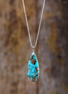 Pendant Necklaces Women Semiprecious Stone Necklace Turquoises Chain Choker Classic Fashion Chic Jewelry Bijoux Wholesale