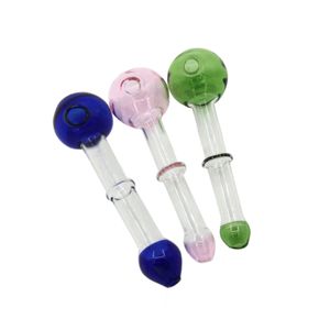 Glass Oil Burners Smoking Pipes Hand Wax Pipe Bubbler Ball Bowls Pink Blue Green