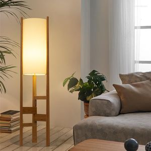 Table Lamps Chinese Floor Lamp Retro Zen Solid Wood Luminaire For Tea Room Study Bedroom Living Sofa Side Decor Led Standing Lights