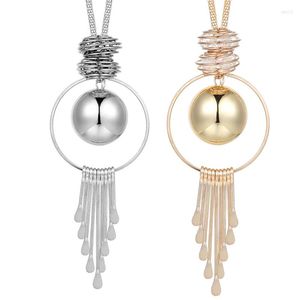 Pendant Necklaces 2022 Arrival Women & Tassel Charm Sweater Chain Long Bead Necklace Gold Silver Plated Fashion Jewelry Gift