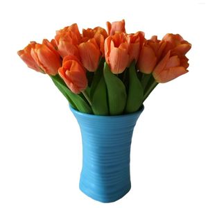 Flores decorativas 1pcs a flor artificial de pu.