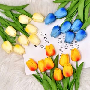 1pc 튤립 인공 꽃 Pu Calla 가짜 실제 터치 꽃 홈 정원 장식용 결혼식 파티 장식 용품