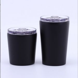 12 oz Skinny Tumblers Stainless Steel Frosted Double Layer Vacuum Tumbler with Lid and Straw Portable Travel Car Cup Student Water Bottles Coffee Mugs A0011