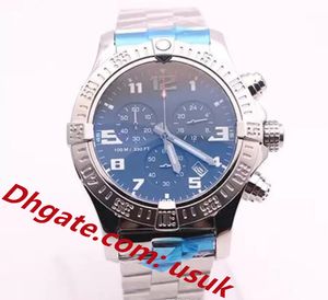 Super Quality Watch Men Black Dial SS Uhren 46mm Chronograph VK Quarz Bewegung Batterie Sportmasch