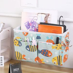 Storage Bags Cotton Linen Bedside Organizer Desk Sundries Hanging Bag For Dorm Rooms Bedroom Kitchen Organization