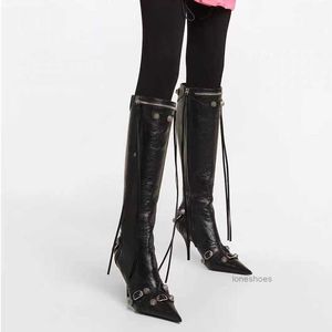 Wysokie buty stiletto kostki neonowe czarne białe różowe fluorescencyjne zielone zielone wielokolorowe kobiety klamry stadninowe ozdobne 9 cm botki na wysokich obcasach seksowne spiczasty kolan frędzla