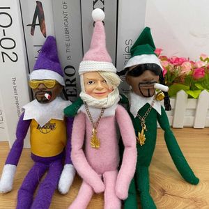 Peluche per bambini Regalo di Natale Snoop On A Stoop Amanti dell'hip-hop Cross Border Snooping Piegato sopra la bambola decorativa della resina dell'elfo di Natale all'ingrosso