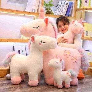 355065Cm Cute Unicorn Cuddle Rainbow Horse Sutfed Animal Plush Dolls ldren Baby Sussen Cuscino Compleanno Regali di Natale J220729