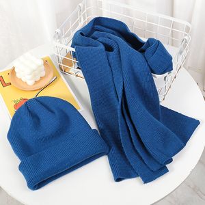 Hats Scarves Sets Soft Warm Cashmere scarf and for Women Block Pattern shawl Wholesale Knitted Winter Scarf 221105