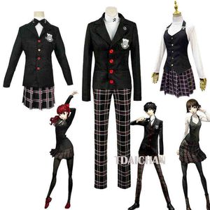 Spiel Persona 5 The Royal Yoshizawa Kasuka Cosplay Kostüm Frauen Mädchen Halloween P5 Cosplay Full Set Rock Schuluniform Anzug J220720