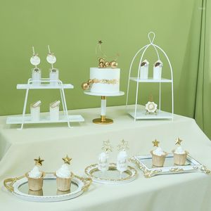 Strumenti per panetteria Romantico set di torte bianche per il matrimonio Birthday Baby Shower Party Table Table Tables Table Places Cupcake Piatti