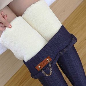 Frauen Jeans Dicke Winter Kaschmir Lamm Pant Designer Leggings hohe Taille tragen große ein Stück warme Baumwollhosen Hosen S-XXXL