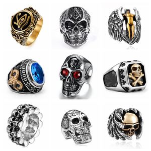 Band Rings Fdlk Vintage Skl Gothic Men Ring Retro Hip Hop Punk Male For Women Party Steampunk Jewelry Wholesale Drop Delivery Smtxy