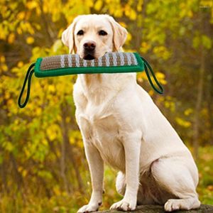 Hundkläder långvarig husdjur stick bett leksak säker bogserbåt dubbelsidig sy tänder ren jute kudde drag