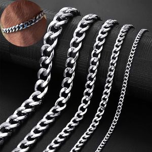 Men's Chain Bracelet Stainless Stel Curb Cuban Link Chain Bracelets for Women Fashion Punk Male Bangle