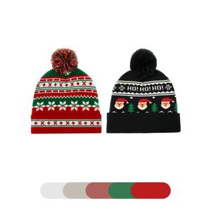 Julhattar vinter stickad virkning beanie santa hatt unisex vinter varma mössor julmössa för nyårsfestlig semesterfest