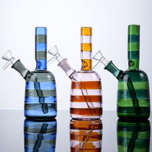 Bottle forma de bottle vidraduzes pitada de gelo 7 polegadas pequenos bongs cozidos de água de vidro cozidos lindos tubos de fumantes de mão plataformas de mão com tigela