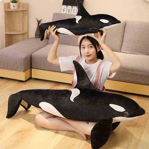 Big Simulation Killer Whale Pop Cushion Whale Orcinus Orca Svart och White Whale Cuddle Pop Shark Kids Pojkar Girls Soft Toys J220729