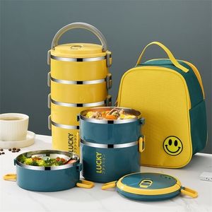 Bento Boxes Tuuth Multi-Layer Lunch f￶r kontorsarbetare Big Capacity Food Grade rostfritt st￥l containerskola Picknick 221105