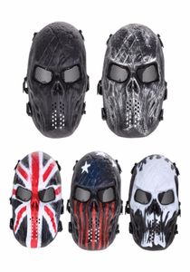 Airsoft Paintball Party Mask Skull Full Face Mask Games Ejército de metal Metal Mesh Eye Shield Disfraz para suministros de fiesta de Halloween Y24329108