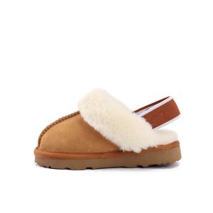 Kids Shoes Fluff Yeah Flat Sandals Baby Australia Funkette Slippers Boys Girls Sheepskin Suede Children Platform Shearling Fur Lined Slide Sanda D3vk#74