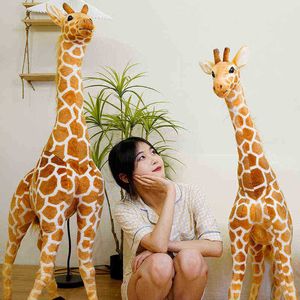 50140 cm högkvalitativ gigantisk verklig giraff plysch leksaker fyllda djurdocka mjuka barn ldren baby födelsedagspresent rum dekor j220729