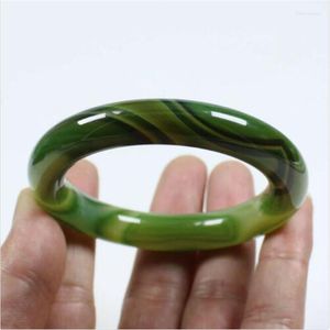 Bangle Bracciale in giadeite multicolore con calcedonio di grado naturale certificato da 56 mm