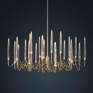 American Acrylic Chandelier Creative Living room Light Fixture Led Modern Restaurant Luxury Villa Simple Crystal