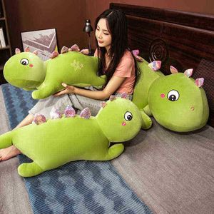 80120cm Söt jätte Big Eye Dinosaur Plush Toy Soft Cuddly Animal Dinosaur Pop Girlfriend Sleeping Pillow Kids Birthday Present J220729