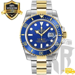 Luxury Watches for Men Automatic Date Rotating Bezel Mens Silver Blue Dial Watch by k Shop Wristwatches