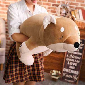 1Pc Cartoon Lying Plush Stuffed Dog Large Toy Shiba Inu Dog Doll Beautiful Animal ldren Birthday Gift Corgi Plush Cushion 40100Cm J220729