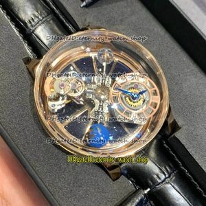 Oryginalne pudełko obrotowe gwiaździsto nieba epickie x chrono dekoracja turbillon szwajcarski kwarc męski zegarek skórzany różowy złoto E307F
