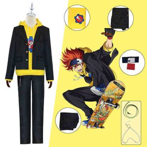 Sk8 The Infinity Anime Miya Chinen Cosplay com capuz Zipper traje curto com capuzes de capa de capa das luvas de festa de festa SK oito terno j220720