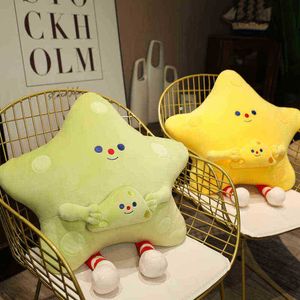55cm Creative Kawaii Plush Star com queijo macio de pelúcia de pelúcia sofá doméstico almofada bela almofada para crianças presente de aniversário j220729