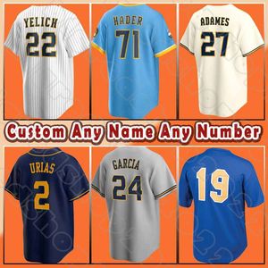 Brewers Corbin Burnes Baseball Christian Yelich Milwaukee Maglie Willy Adames Josh Hader Luis Urias Robin Yount Hunter Renfroe Tyrone Taylor Jace Peterson Wong